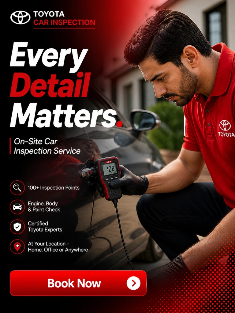 Car inspection expert explaining vehicle report to customer before purchase
